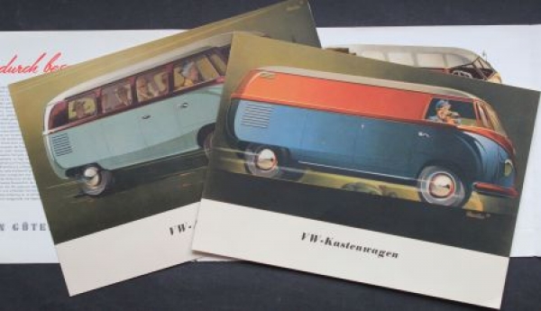 Volkswagen T1 Transporter Modelprogram 1953 Carbrochure-Map with 2 brochures (6693)